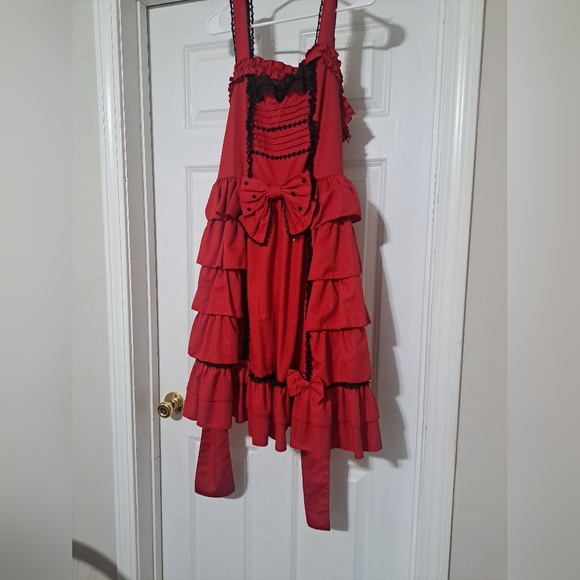 Bodyline Red and Black Jumperskirt - Picture 2 of 4